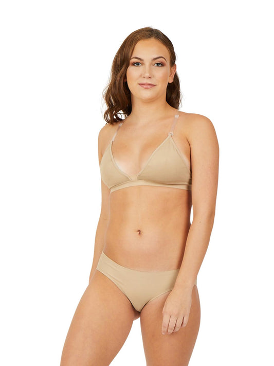 Capezio Deep Neck Clear Back Bra 3777W