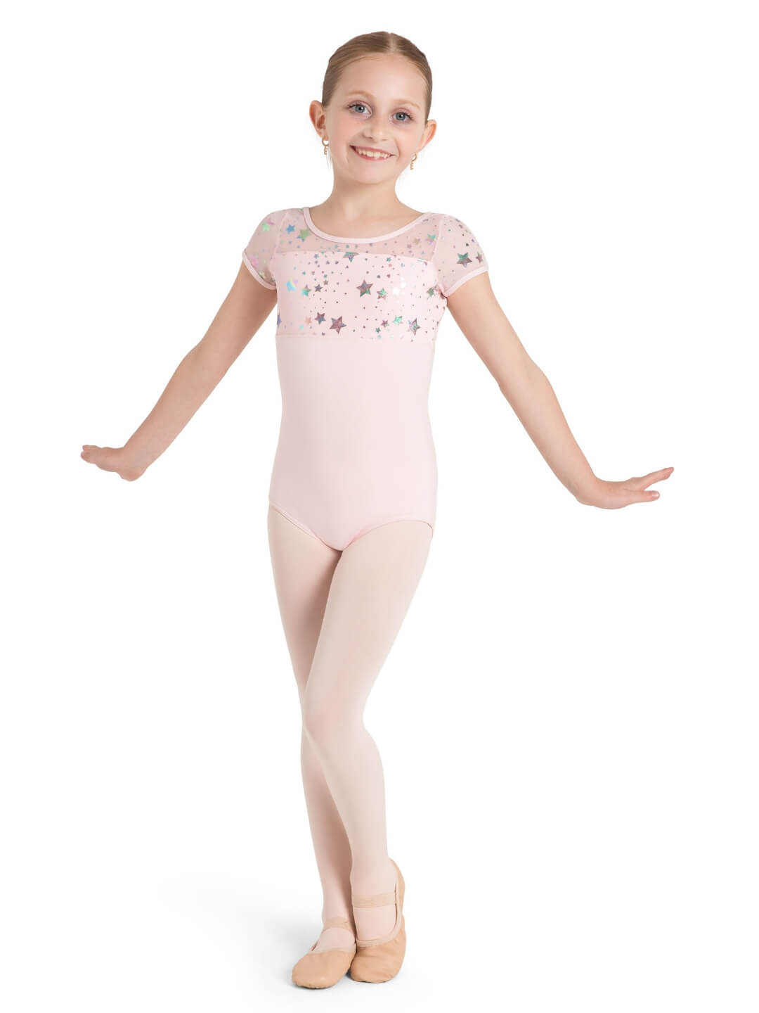 Star Struck Galaxy Short Sleeve Leotard - Girls 12105C