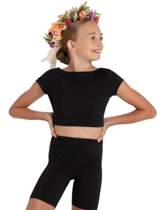 Haut court à fleurs sauvages et trèfles - Fille 12091C