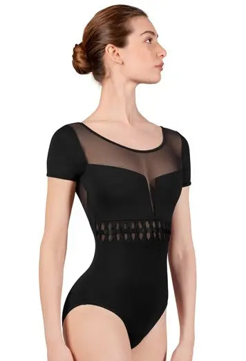 Twist Scoop Neck Cap Sleeve Leotard L9242