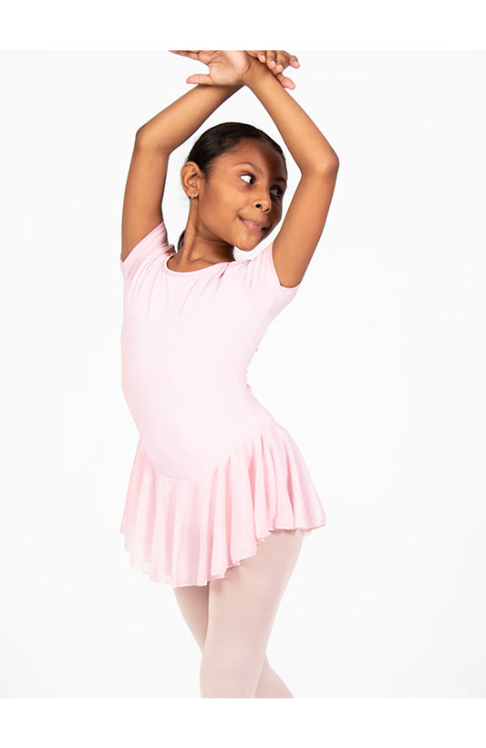 Body Wrappers Short Sleeve Chiffon Skirted Leotard - BWP191 Child
